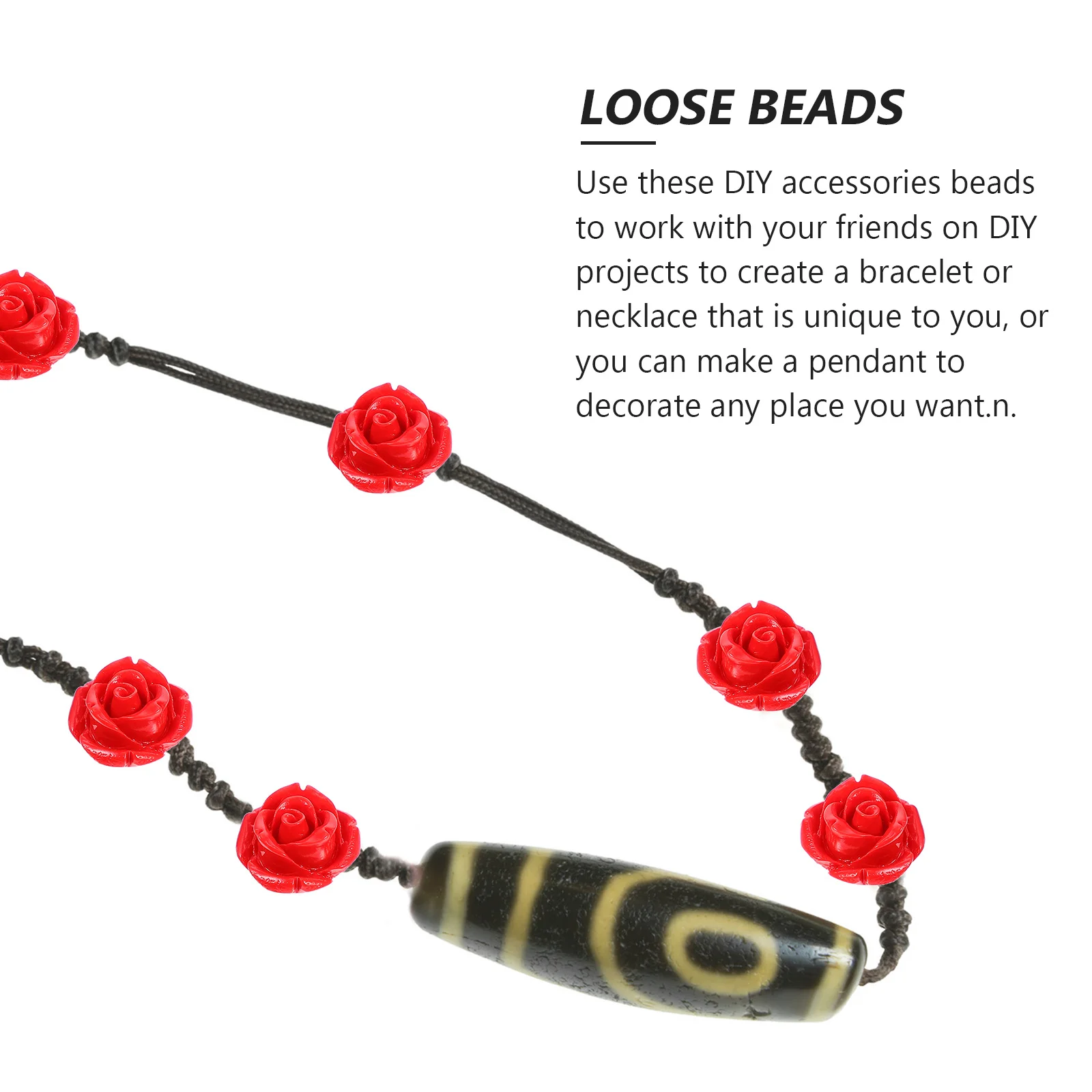 

50pcs Red Jewelry Making Craft Necklace Necklace Bracelet Craft Accessory Jewelry Beads Resin Loose Flower Beads