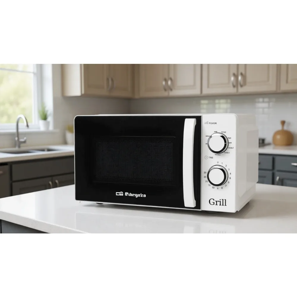 Microondas con Grill 20L 900W 3 en 1 Funciones Temporizador Señal de Cocción Blanco