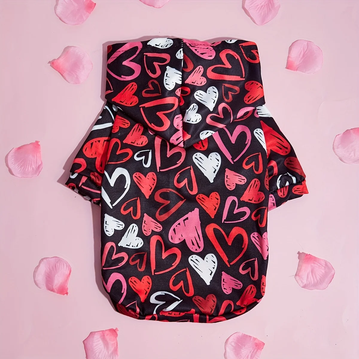 Funny Heart Shirt Valentine\'s Day Pet Dog Hoodies Cute Puppy Costume Clothes for Small Medium Dogs Cats Pets