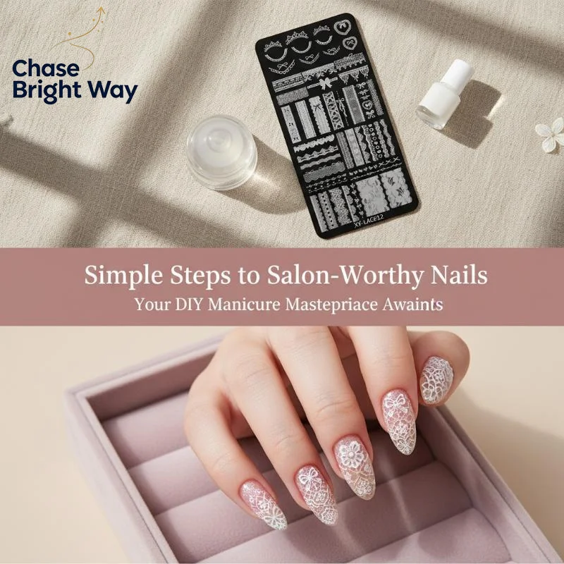 Stainless Steel Nail Stamping Plates Delicate Lace Floral Prints User-Friendly DIY Manicure Tool for Beginner Salon Use