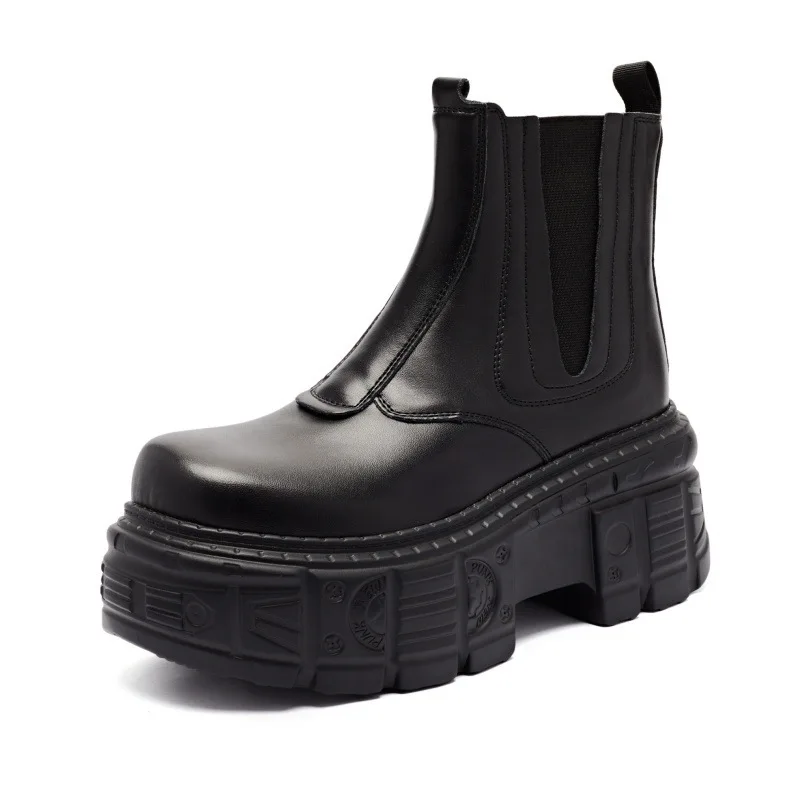 

Punk Style Women Boots Lace-up Heel Height Platform Shoes Woman Gothic Ankle Rock Boots Metal Decor Man And Woman Sneakers 2025