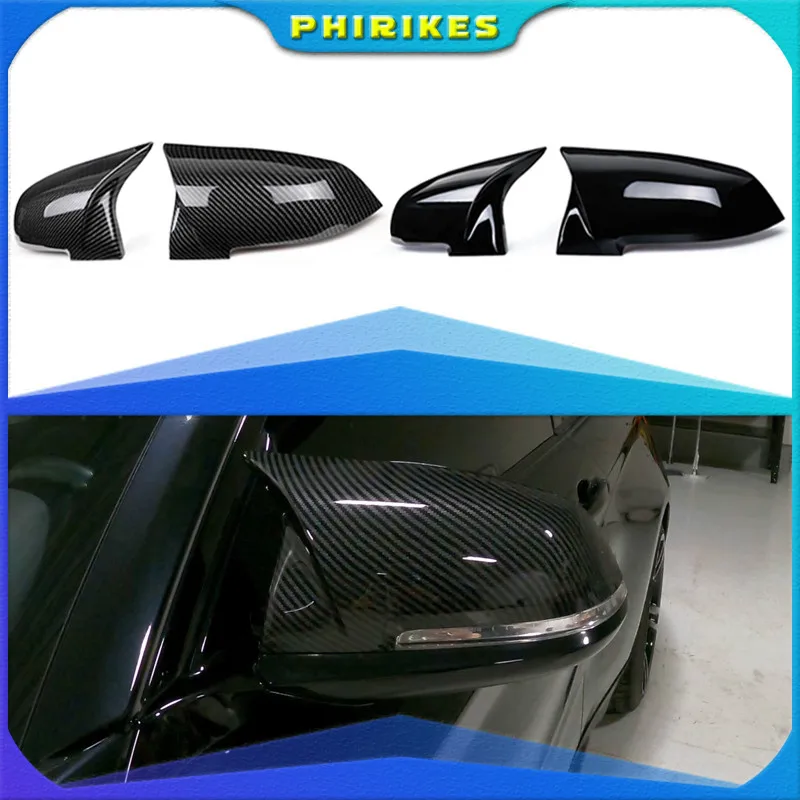 

2 pieces Rearview Mirror Cover Cap Carbon Black for BMW Series 1 2 3 4 X M 220i 328i 420i F20 F21 F22 F23 F30 F32 F33 F36 X1