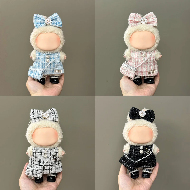 

For 15-17cm Toy Clothes Labubu Clothing Exquisite Dress Set Including Shoulder Bag 1/2/3 Generation Toy Clothes Doll Accessories