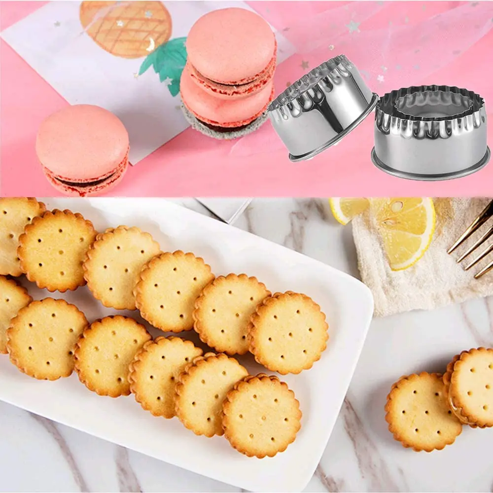 3Pcs Dumpling Cutters Cookie Cutters Biscuit Cutters Stainless Steel Cake Pastry Cutters Cake Cookie Stamps Scone Cutters Molds