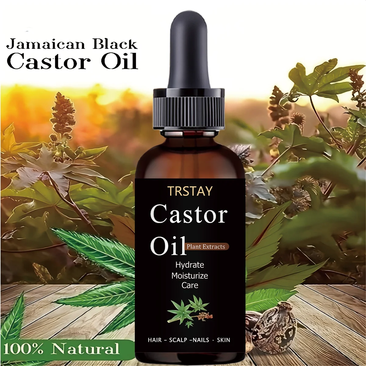 TRSTAY Jamaica Black น้ํามันละหุ่งธรรมชาติบริสุทธิ์ Hair Treatment Moisturizing Scalp Care สําหรับผมเพื่อสุขภาพเป็นมิตรกับสิ่งแวดล้อม