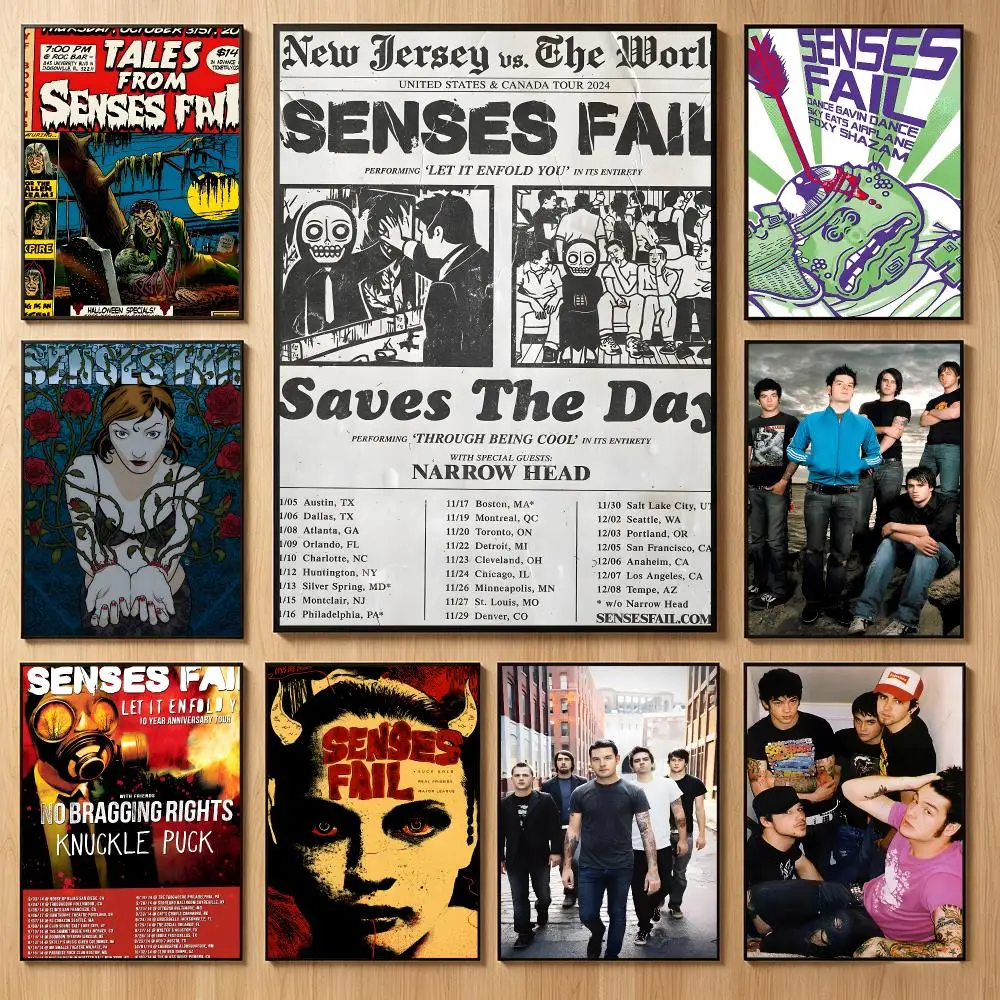 Emo Screamband S-Senses Fail Poster Classic Self-Adhesive PP Wall Sticker for Living Room Bar Decor Gift