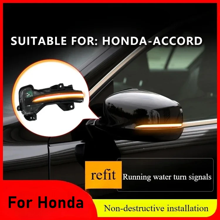 

For Honda 9th generation Accord rearview mirrors, flowing water turn signals, and a touch of blue daytime running lights