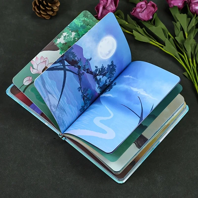 112-Page A5 Color Page Notebook -Vintage Themed Diary, for Travel Planning,Office and Study Essentials,for Writing, Note-Taking