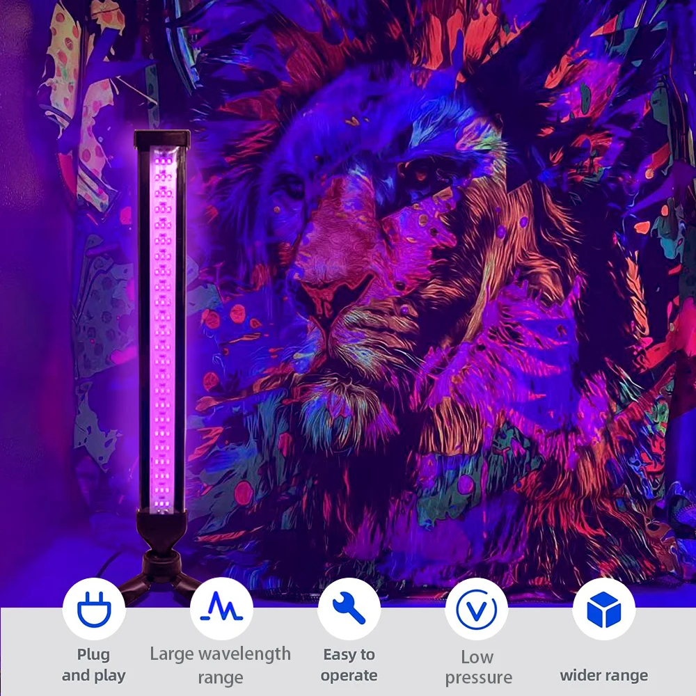 72 ضوء أرجواني لسطح المكتب بالأشعة فوق البنفسجية، USB مع مفتاح، ضوء فلورسنت أسود، مناسب لجو الهالوين العائلي #1