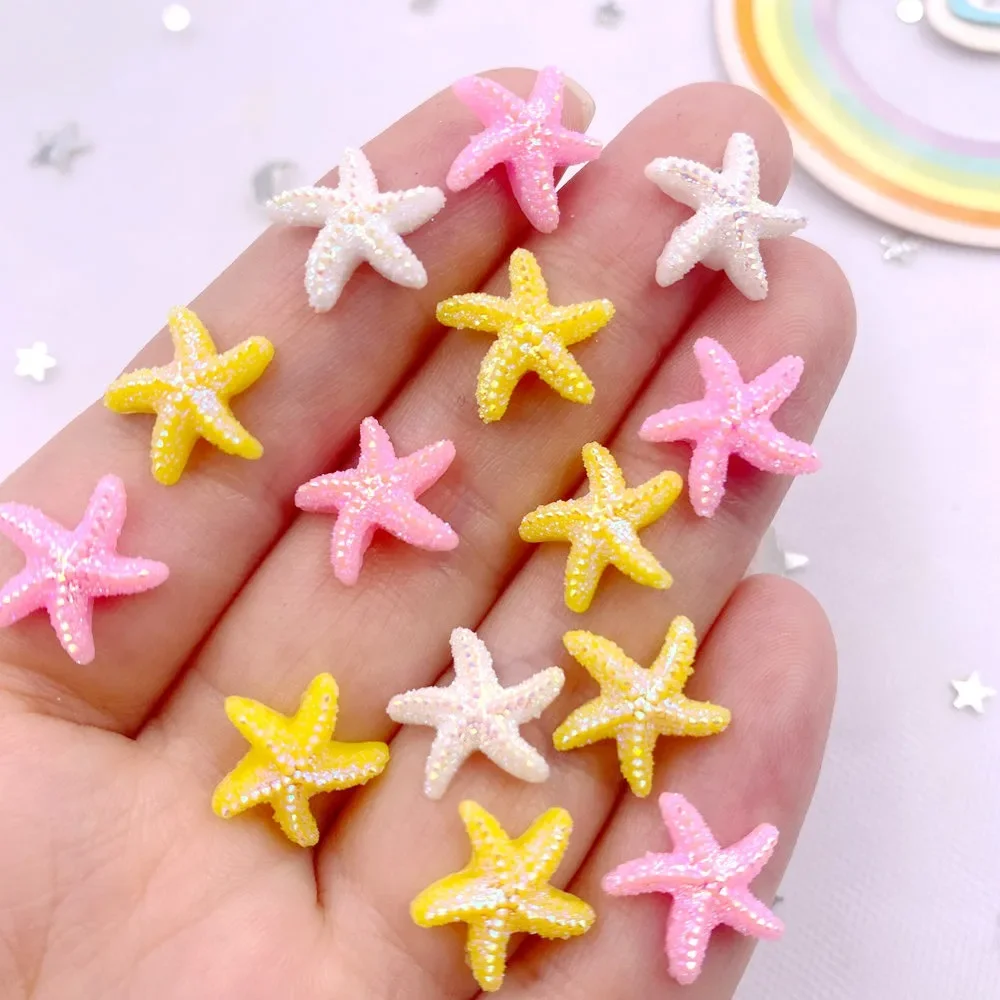 60pcs resina colorata Kawaii Starfish Flatback Mini Star strass Applique fai da te matrimonio Scrapbook accessori gioielli Craft F906