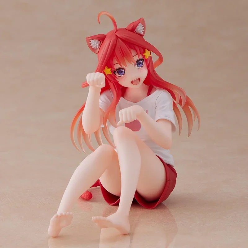 10cm Anime Desktop Cute Nakano Nino Figurine The Quintessential Quintuplets Doll Cat Nakano Miku Figure Model PVC Collection Toy