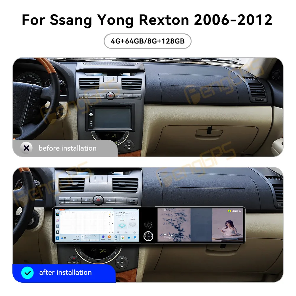 For Ssang Yong Rexton 2006-2012 Android Car Radio Multimedia Video Wireless Carplay Autoradio Stereo GPS Navigation Head Unit