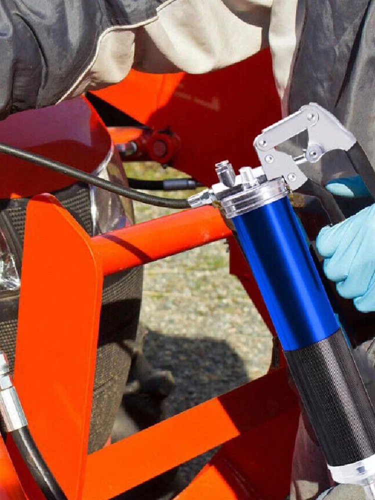 

Manual Grip Grease Gun Aluminum Alloy Greasing Injection 400CC Handheld Grease Filling 6000-7000PSI with Flexible Hose