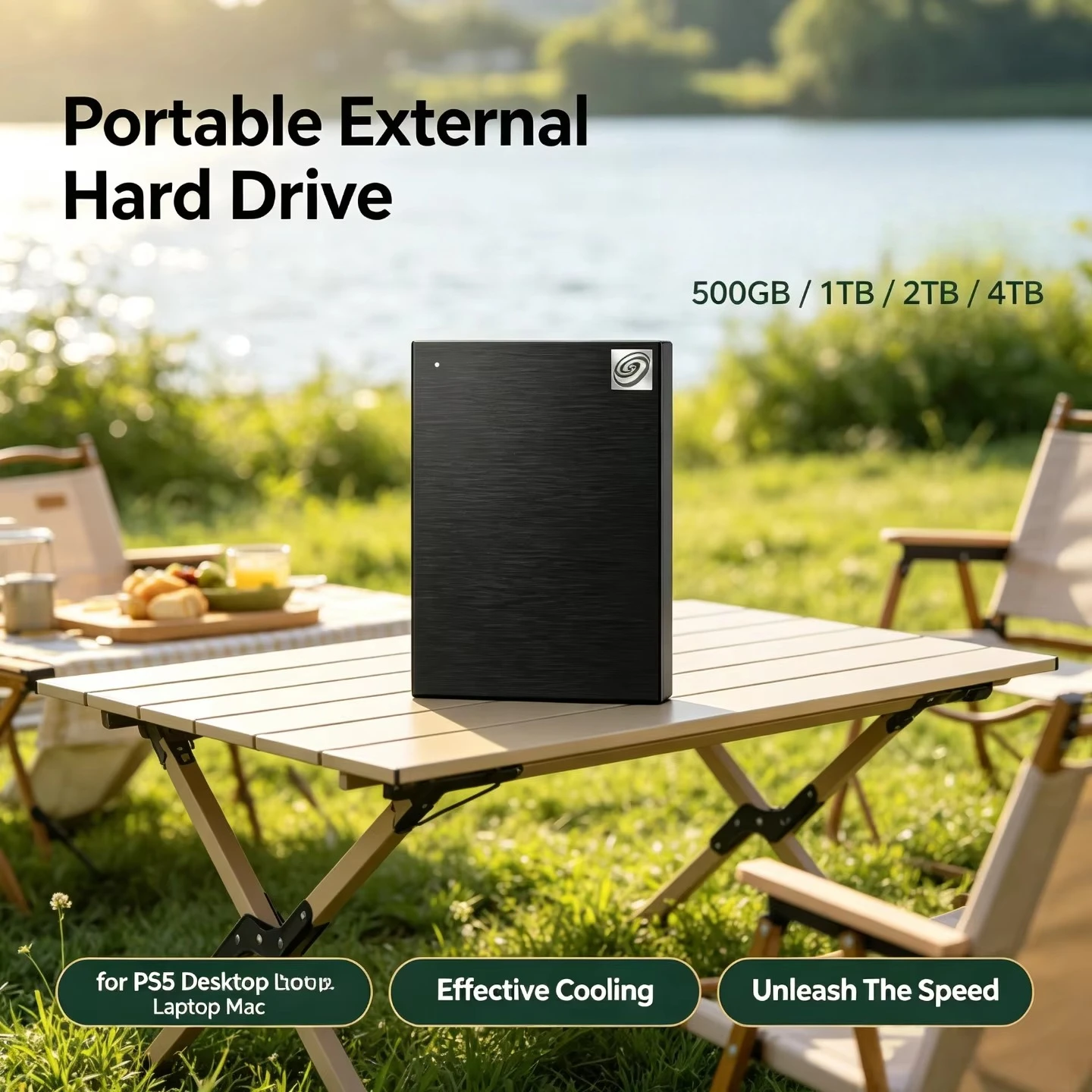 Portable SSD Hard Drive 2.5 Inch USB 3.0 Black Large Capacity External HDD for Laptop Office Data Recovery 500GB 1TB 2TB 4TB