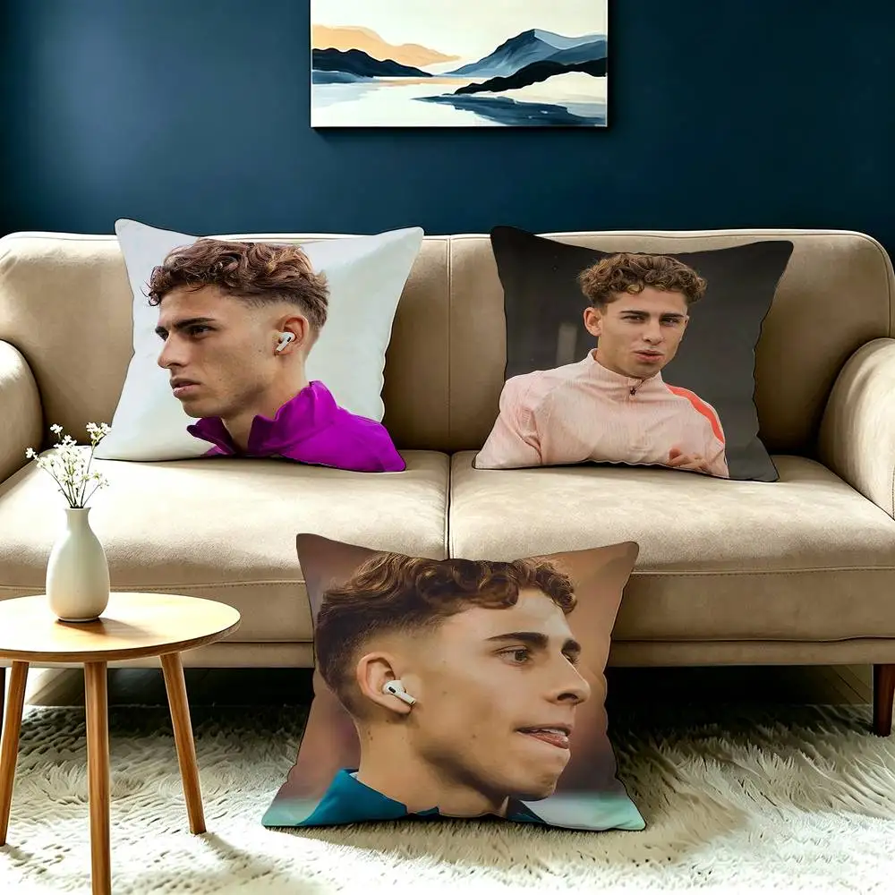 Football Star Fermin Lopez Square Double-Sided printed Pillow Case Bedroom Bedside Pillow Sofa Cushion Cover