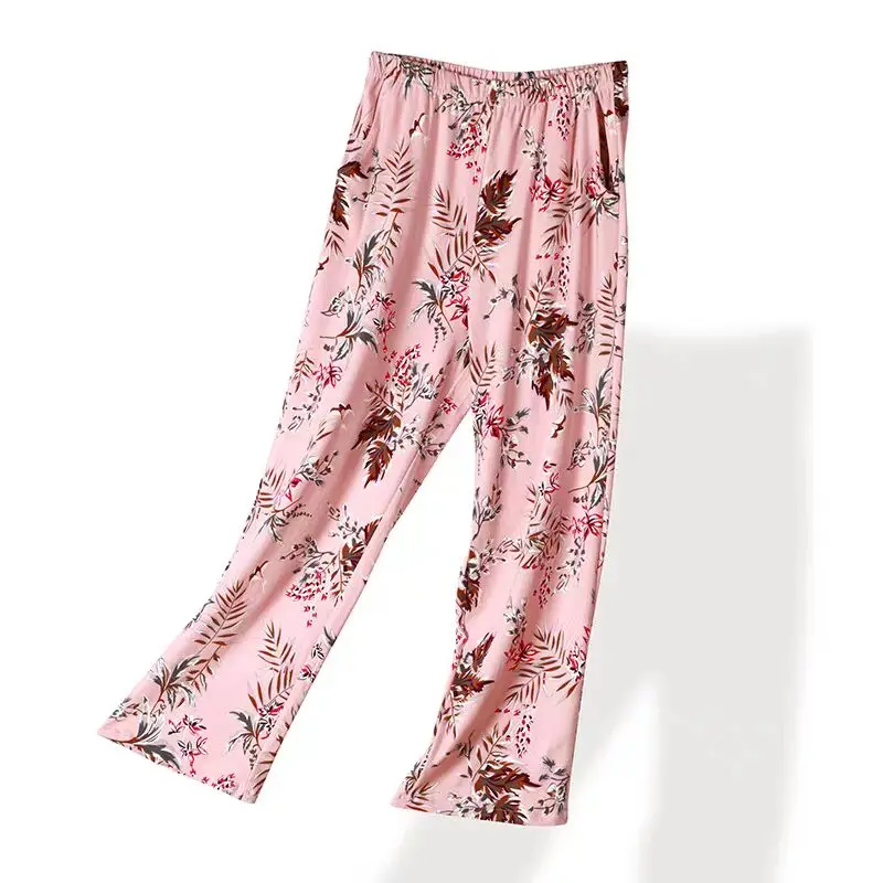 Women's Plus Size Loose Cotton Sleep Pants, Autumn Winter High Waist Casual Home Trousers, Soft Warm Long Loungewear Pants