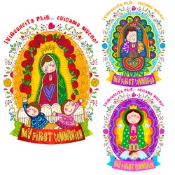 Cute Vigercita Virgin Guadalupe Thermo Heat Transfer Sticker On Clothes DIY Washable Print-On T-Shirt Iron On Patches Decor