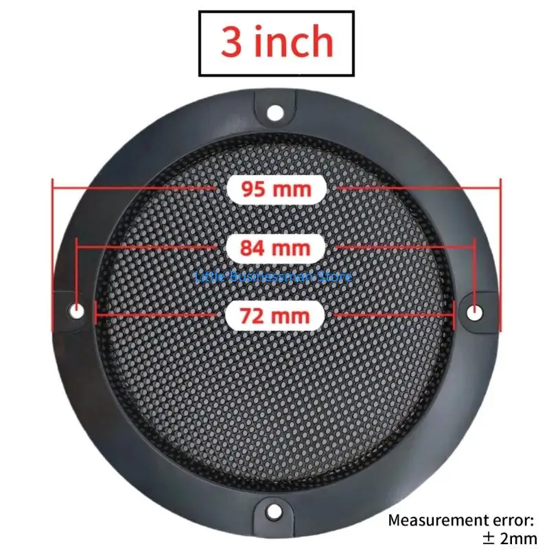 Rundes Design, schwarzes Metall-Lautsprechergitter, passend für die meisten Soundsysteme 1,5–10 Zoll M76A – Detail 9