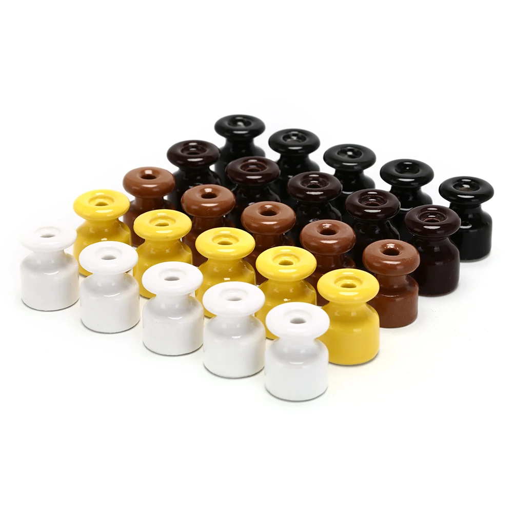 5 Pcs Porcelain Insulator for Wall Wiring Cable Twisted Cord Ceramic Insulators
