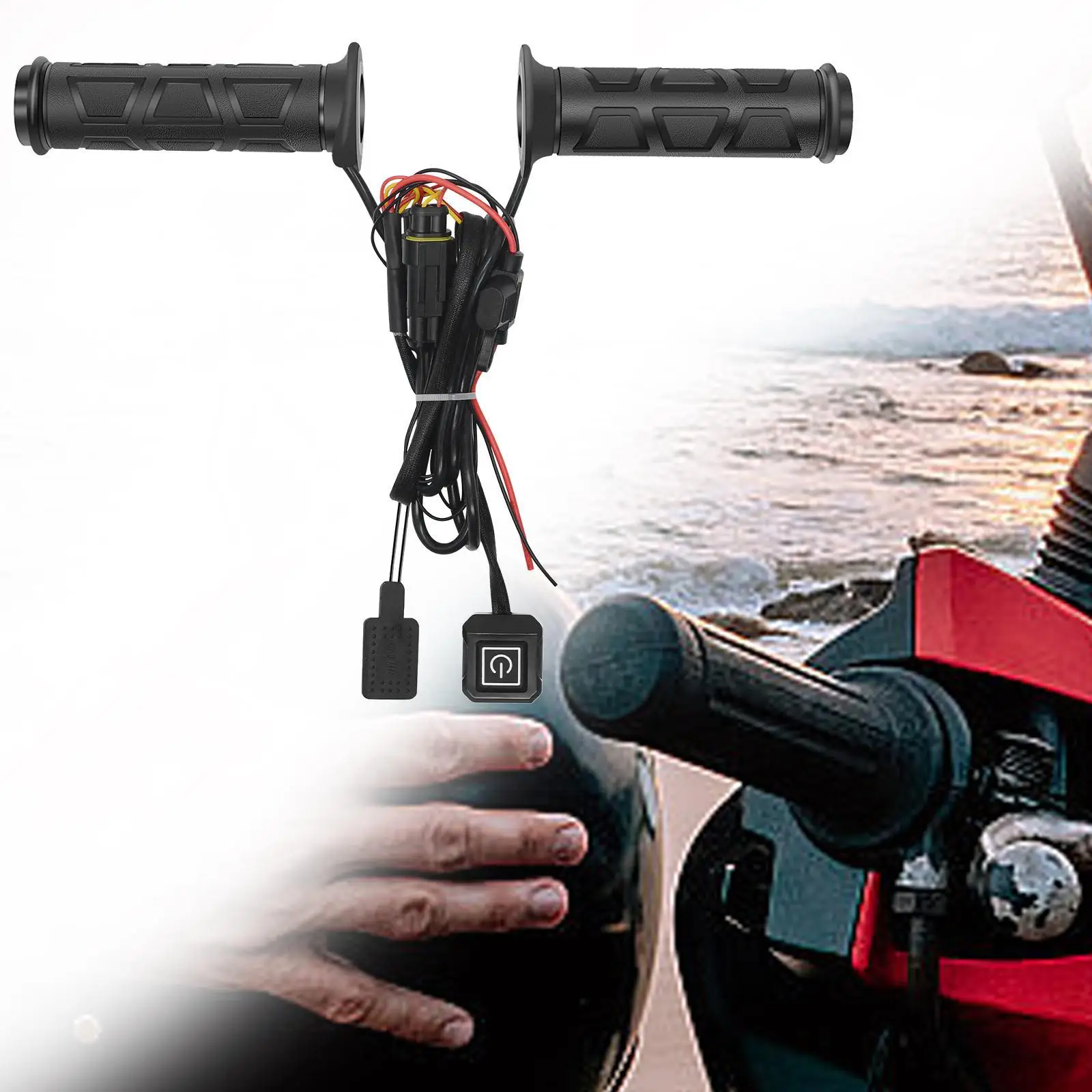 

Generic Heated Grips with Thumb Warmer Practical ATV Electric Heated Handles