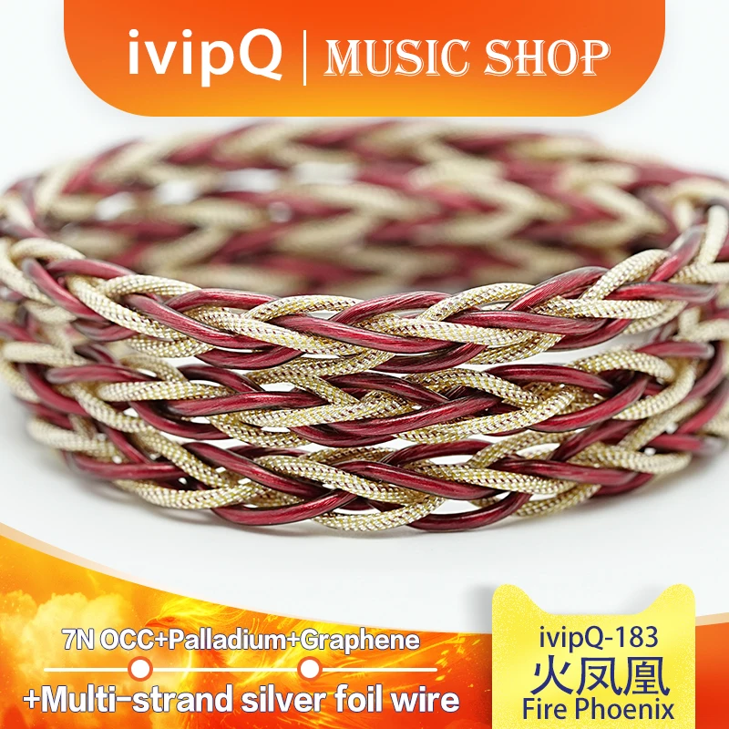 ivipQ-183 Fire Phoenix HIFI Earbud IEM سلك كابل ترقية سماعة أذن عالي الجودة مع 2.5/3.5 مللي متر/4.4 مللي متر MMCX/0.78 مللي متر 2Pin لأداء 5