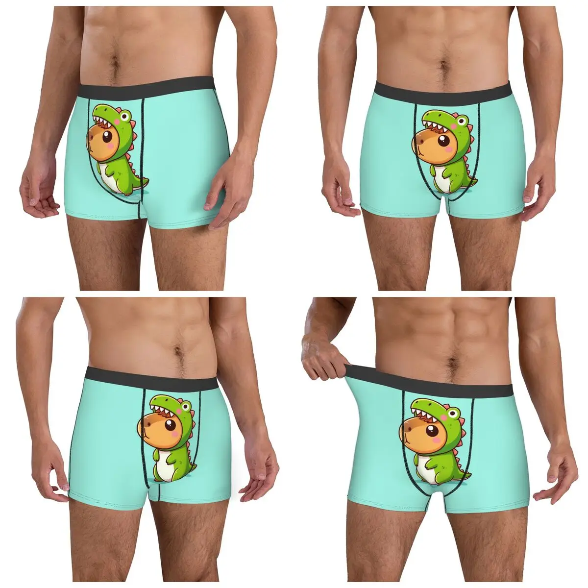 الملاكم السروال السراويل لطيف كابيبارا يحب فقاعة الشاي سراويل الرجال ملابس داخلية مريحة لهدايا رجل صديقها