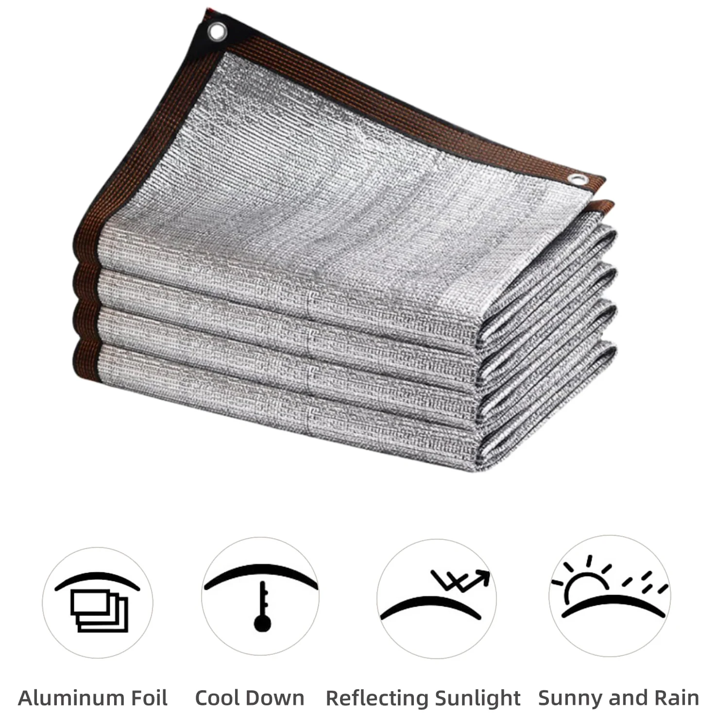 

80% Reflective Aluminum Foil Sun Shade Net,UV Block Cover Sun Shade Sails for Balcony, Garden, Carports, and Plant Shading