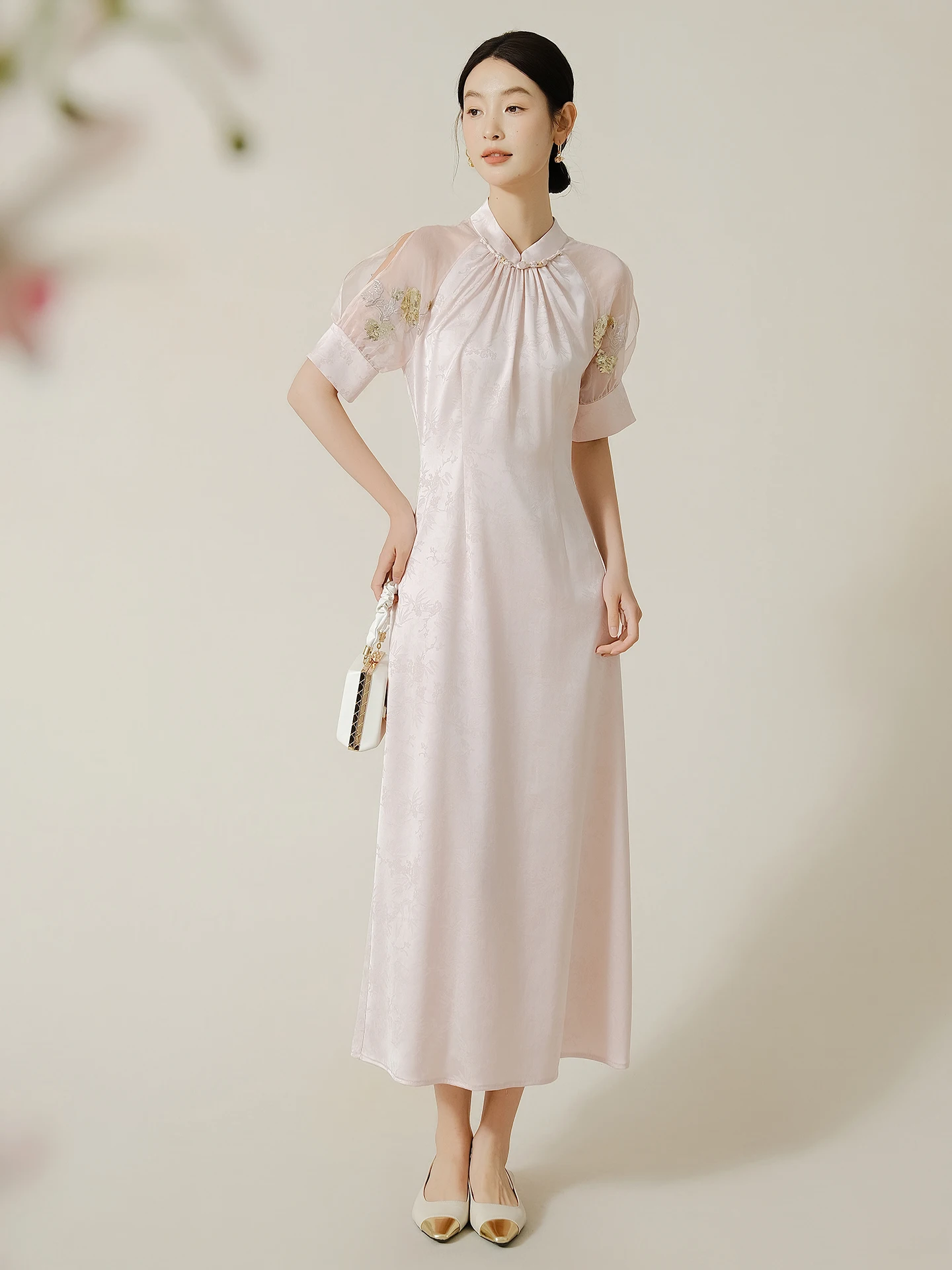 

ibai Простой ацетатный дизайн с вышивкой и пэчворком в новом китайском стиле, улучшенный дизайн Dr Ele mat, Лето 2025