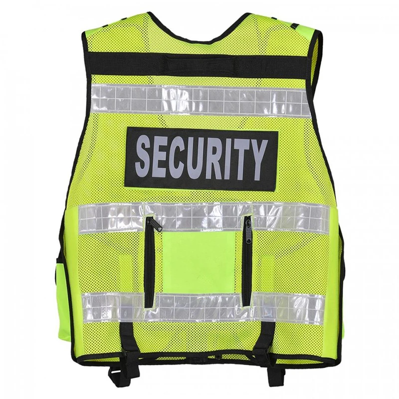 Dropshipping Reflective Security Patrol Duty Vest Safety Clothing Adjustable Body Camera Accessories Safety Vest