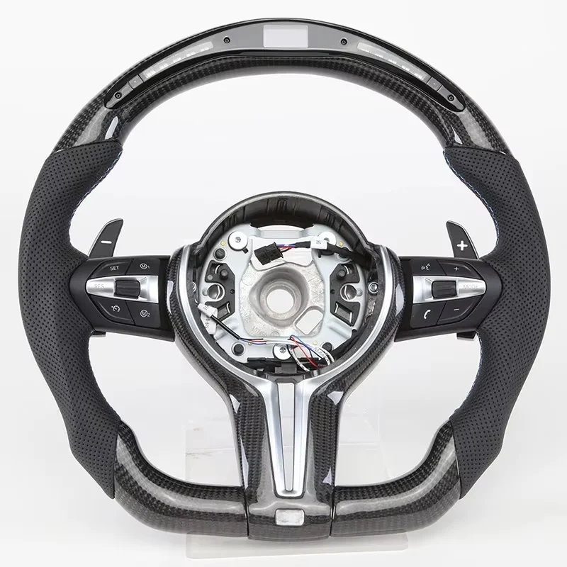 Customize Carbon Fiber Thong Steering Wheel for BMW M3 M4 M5 Full Range of Modified Car Led Steering Wheel