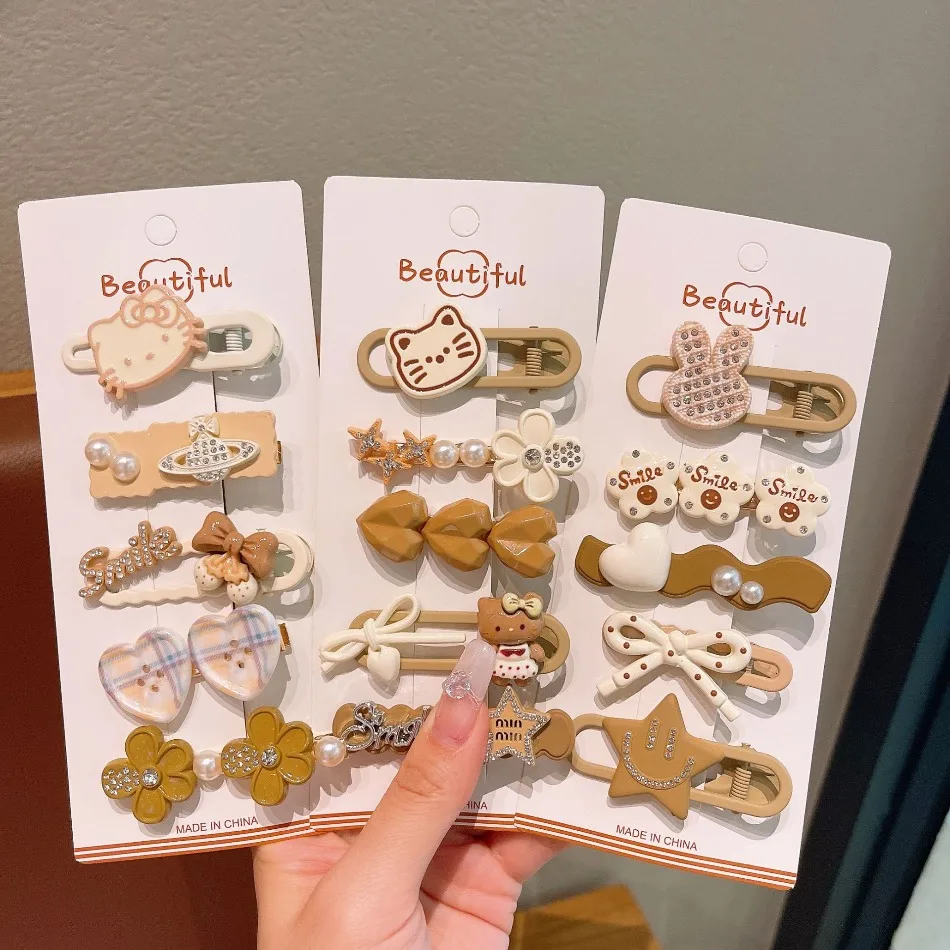 

Toddler Girls Cartoon Cute Hairpin Multi-cat Girl Broken Hairpin Bangs Clip Sweet Headgear New Seamless Hairpin Edge Clip HP01