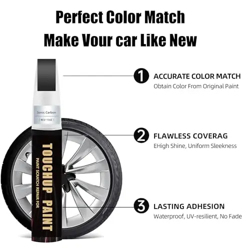 Nova Silver Car Rim Paint Touch Up Pen Compatible with Tesla,Premium Automotive Rim Paint for Curb Rash & Scratches