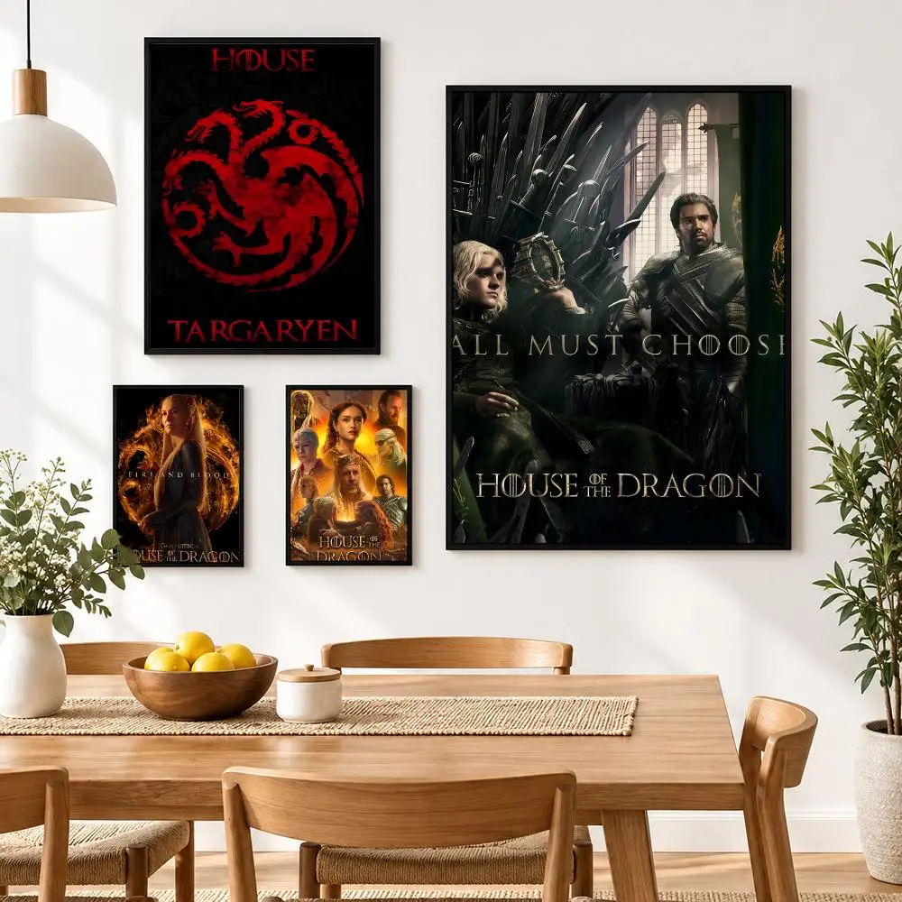 Movie  House of the Dragons Poster Waterproof HD Modern Peel And Stick Wall Decor Living Room Dorm Garage