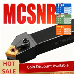 1pc MCSNR2020K12 MCSNR2525M12 External Turning Tool Holder CNMG Carbide Inserts MCSNR Lathe Cutting Tools Set