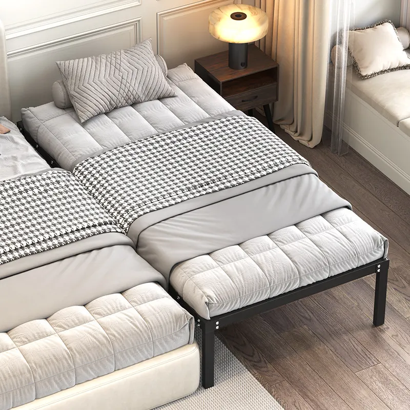 Wrought iron splicing bed, adult bedside bed, widened children's seamless connection study, sitting and lying single bed