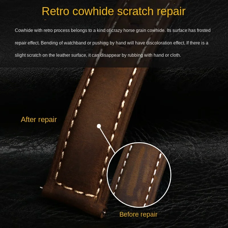 Retro matowy pasek ze skóry bydlęcej dla Panerai PAM368/389/441/359/111 męska opaska na nadgarstek niebieska ciemnobrązowa bransoletka dla Casio Breitling Seiko