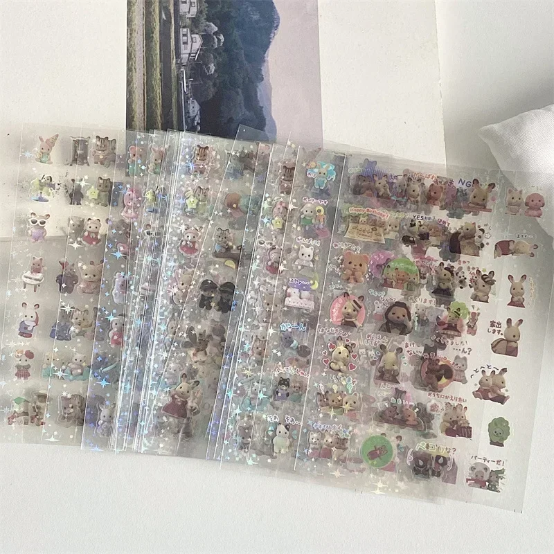 10pcs Set Y2K Random likable Glitter Laser Sticker for Phone Camera Luggage Journal Sticker Kawaii Decoration Sticker Gift