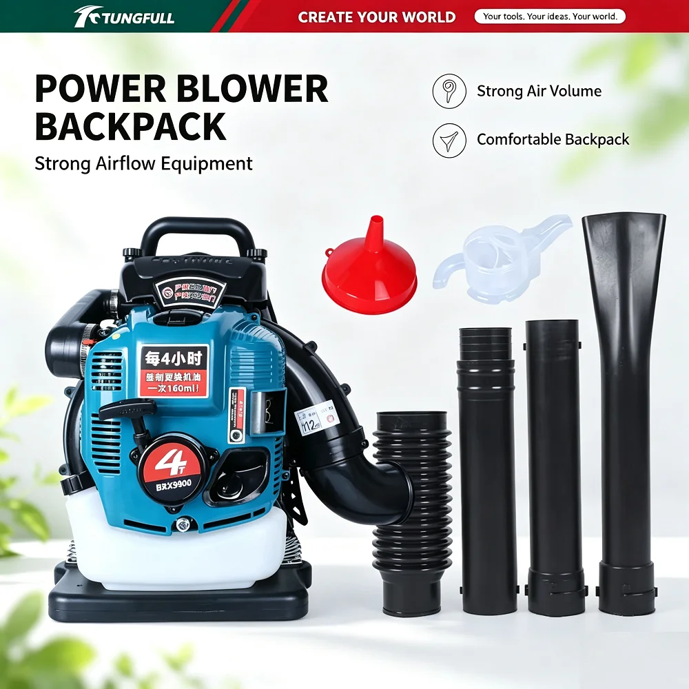 High Wind Speed Backpack Four Stroke Air Blower Portable Garden Leaf Blower For Farmland Street Forest Maintenance Work
