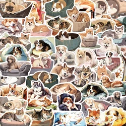 10/30/50pcs Cute Pet Animal Dog Cat Stickers Funny Cartoon Decals Laptop Notebook Phone Fridge Aesthetic Decoration Sticker Toys