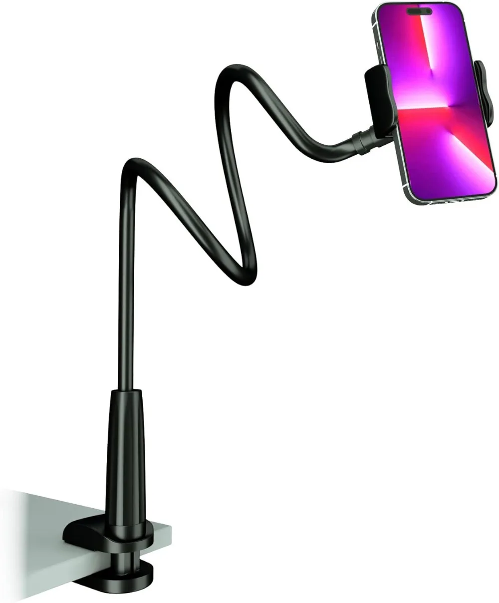 

MAGIPEA Adjustable Long Arm Gooseneck Bracket for iPhone 17/16 Pro Max, 15, 14 Plus, Other 3.5-7 Inch Smartphones,