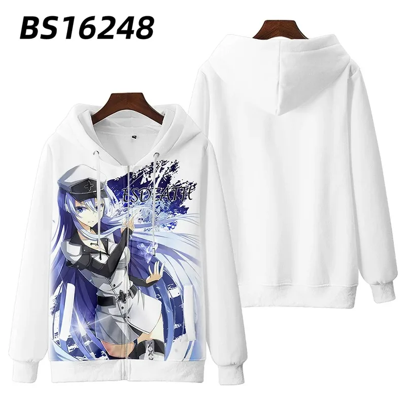 Anime Akame Ga KILL 3D Print Zip Up Women/Men Hoodie Sweatshirt Esdese Esdeath Cosplay Zipper Hooded Jacket Casual Tracksuit