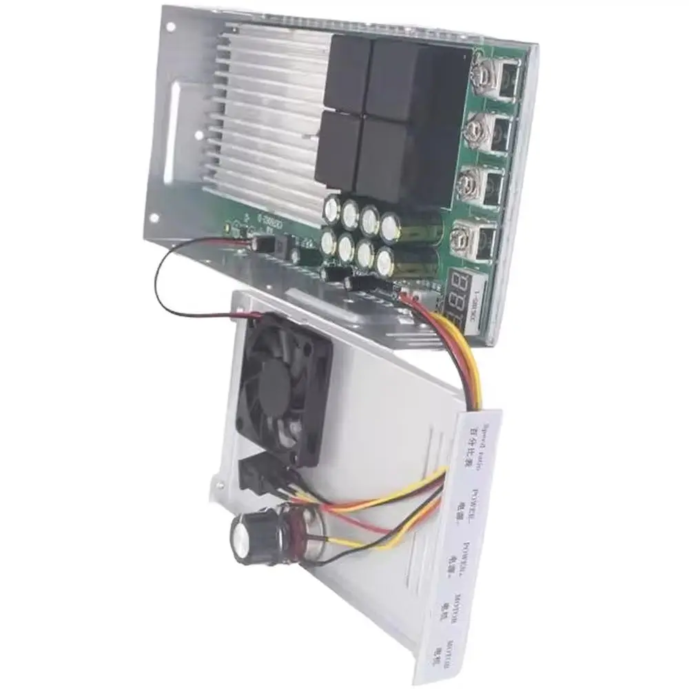DC12-48V 200A Brushed Motor Speed Controller Bidirectional Forward Reverse 0-100% Speed Regulation Potentiometer Motor Governor