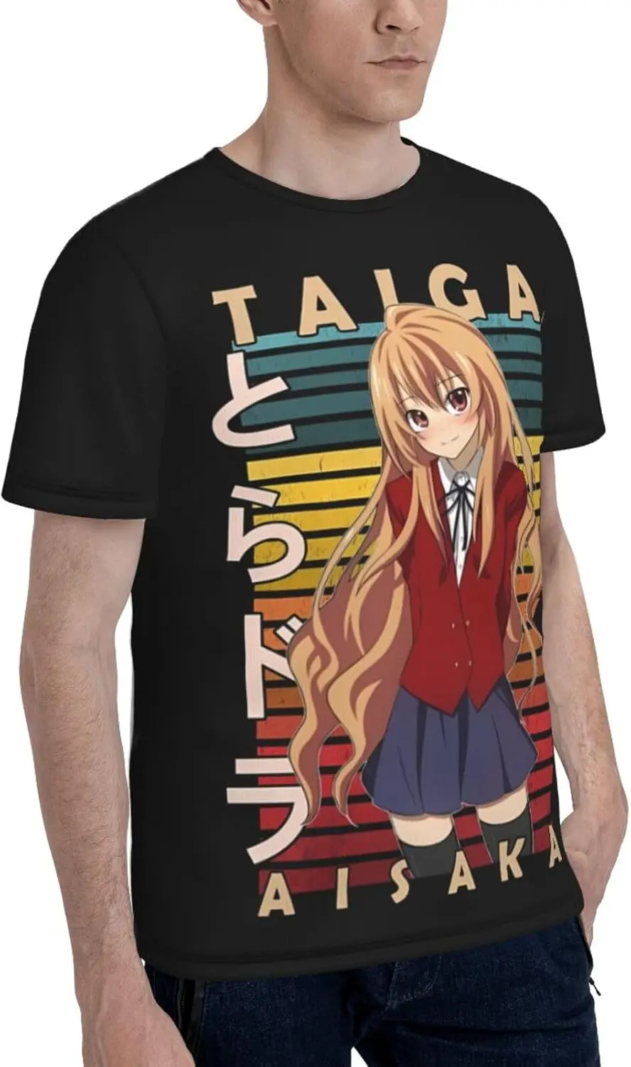 Anime Toradora Taiga Aisaka T Shirt Men's Fashion Sports Tee Summer Crew Neck Short Sleeves Shirts