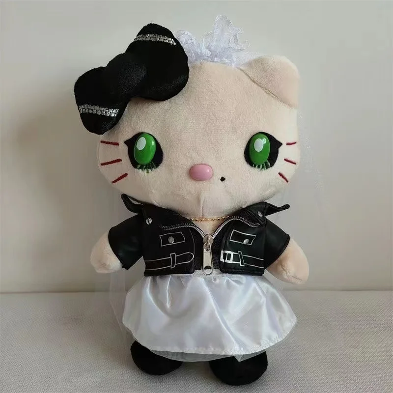 MINISO Sanrio Bride Chuckys Hello Kitty Stuffy Doll Toy 22cm Cute Soft Hello Kitty Stuffed Room Decoration Doll Halloween Gift