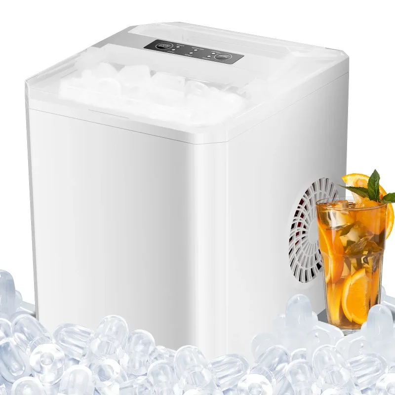 

Atilioo Countertop Ice Maker, 26Lbs/24H, 9 Ice in 6 Mins, Portable Ice Machine with Self-Cleaning, Saving Energy