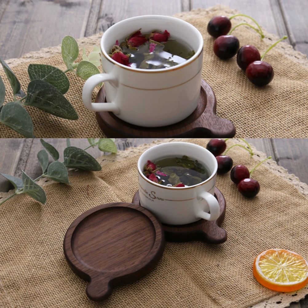 

Desk Coasters Anti-scalding and Thermal Insulation Cup Mat Pads Wooden Household Coffee Heat Round