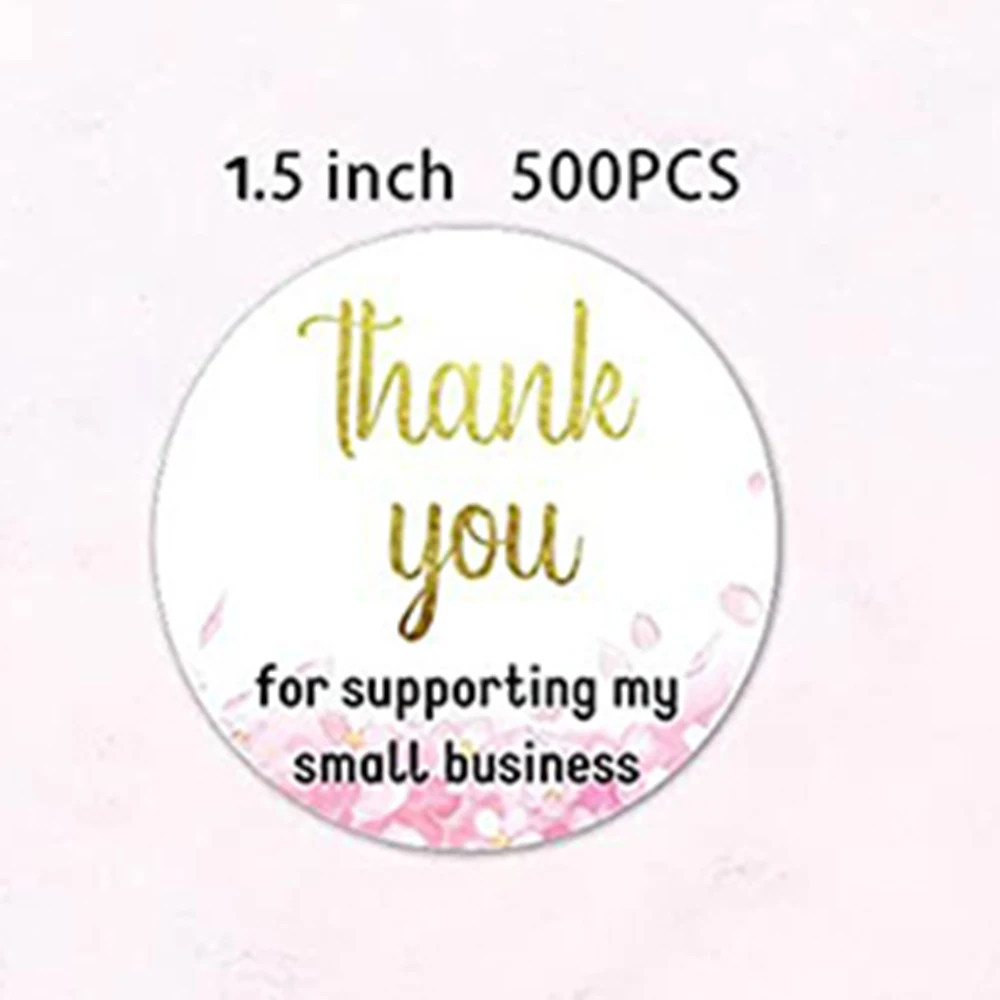 500pcs 1.5 Inch Thank You Seal Sticker Commercial Use Gift Box Envelope Decor Sticker Wedding Party Sticker Invitation Label