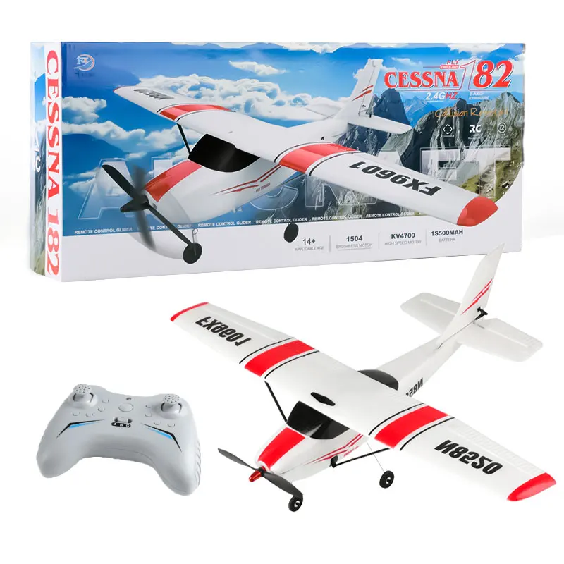 Fx9601 Rc Aircraft Cessna Fighter  2.4g 4-Channel Brushless Motor Fixed Wing Remote Control Toy Aircraft Flight Model Toy Gift