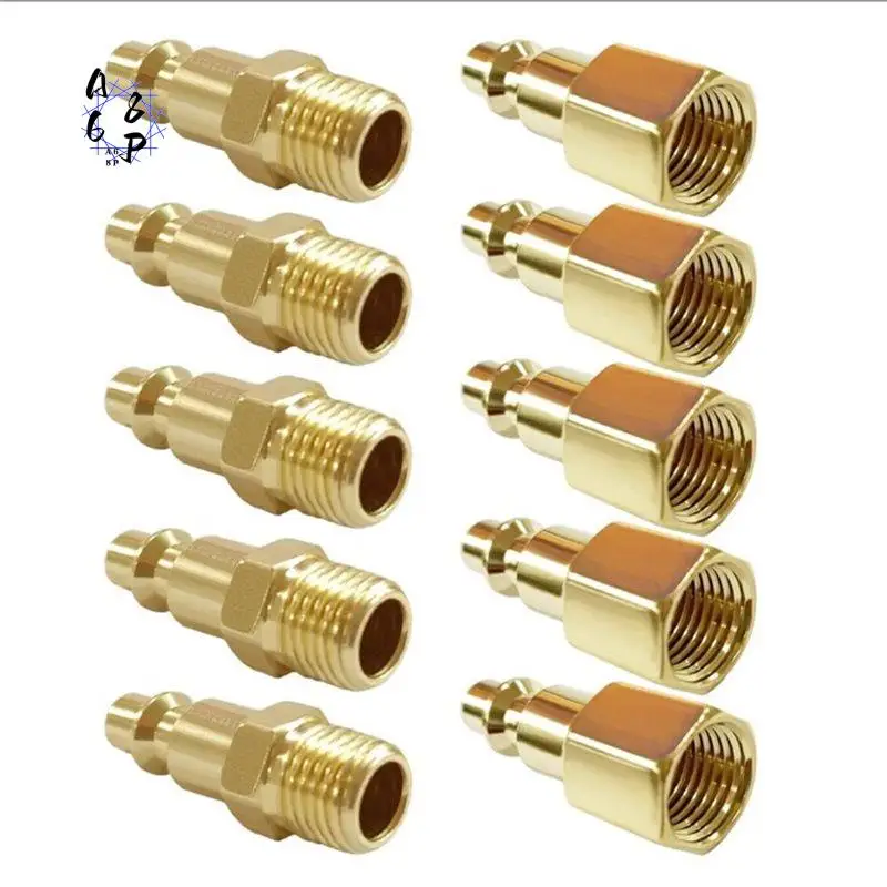 A68P-1/4 Inch NPT Brass Air Hose Quick Connect Plug Male Female Pneumatic Coupler For Air Compressor