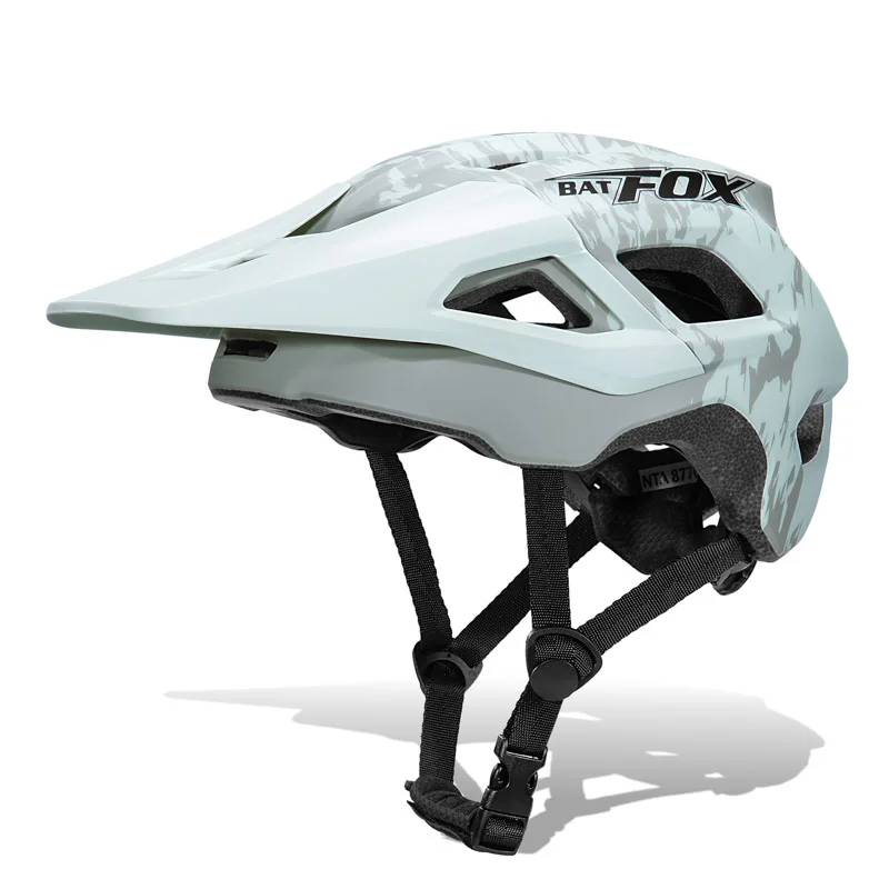 BATFOX MTB Bicycle Helmet In‑Mold Construction Ultralight Action Camera Mount Removable Visor Safety Gear For Downhill Riding